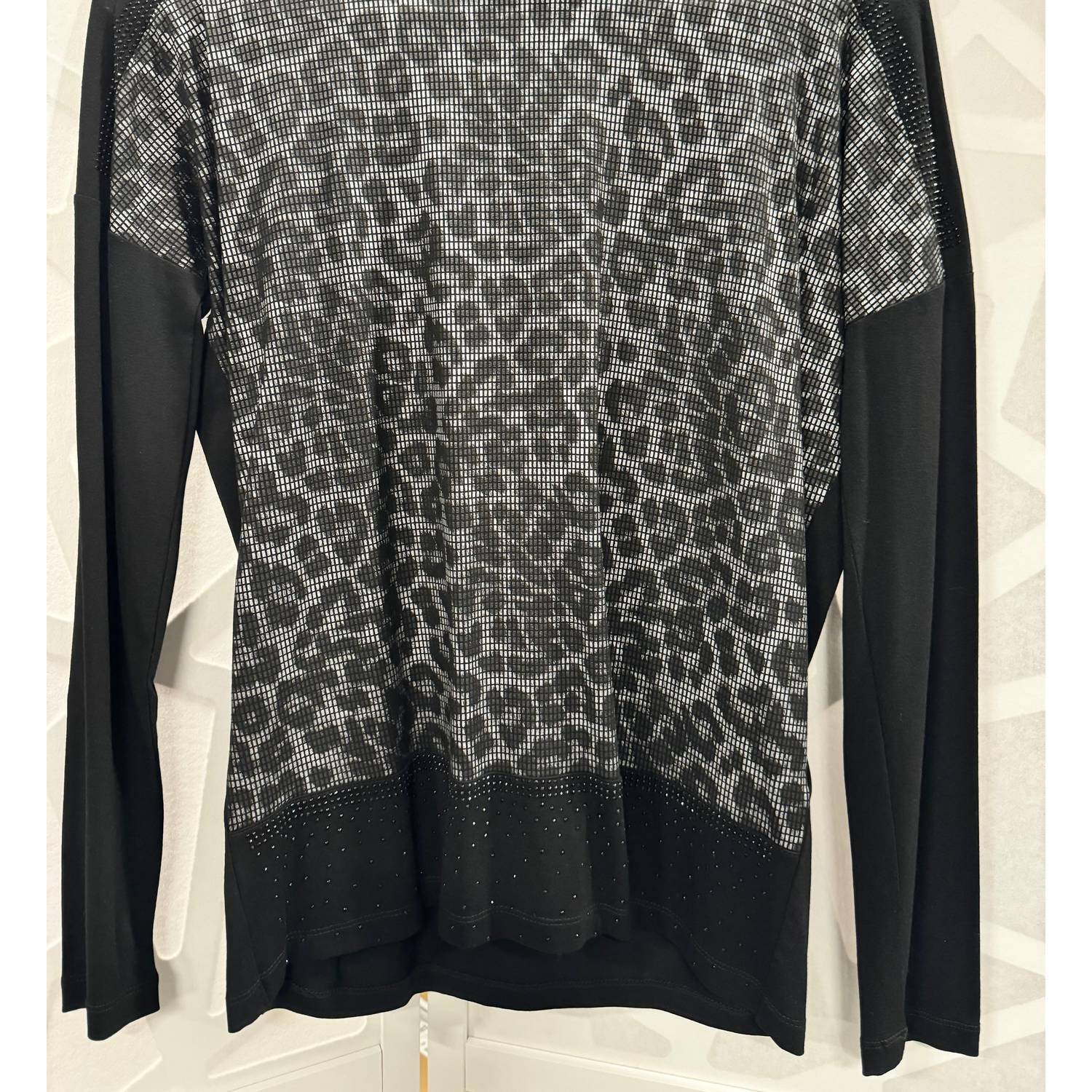 New Jane & John Women's Pullover Cheetah Top In Black/Grey
